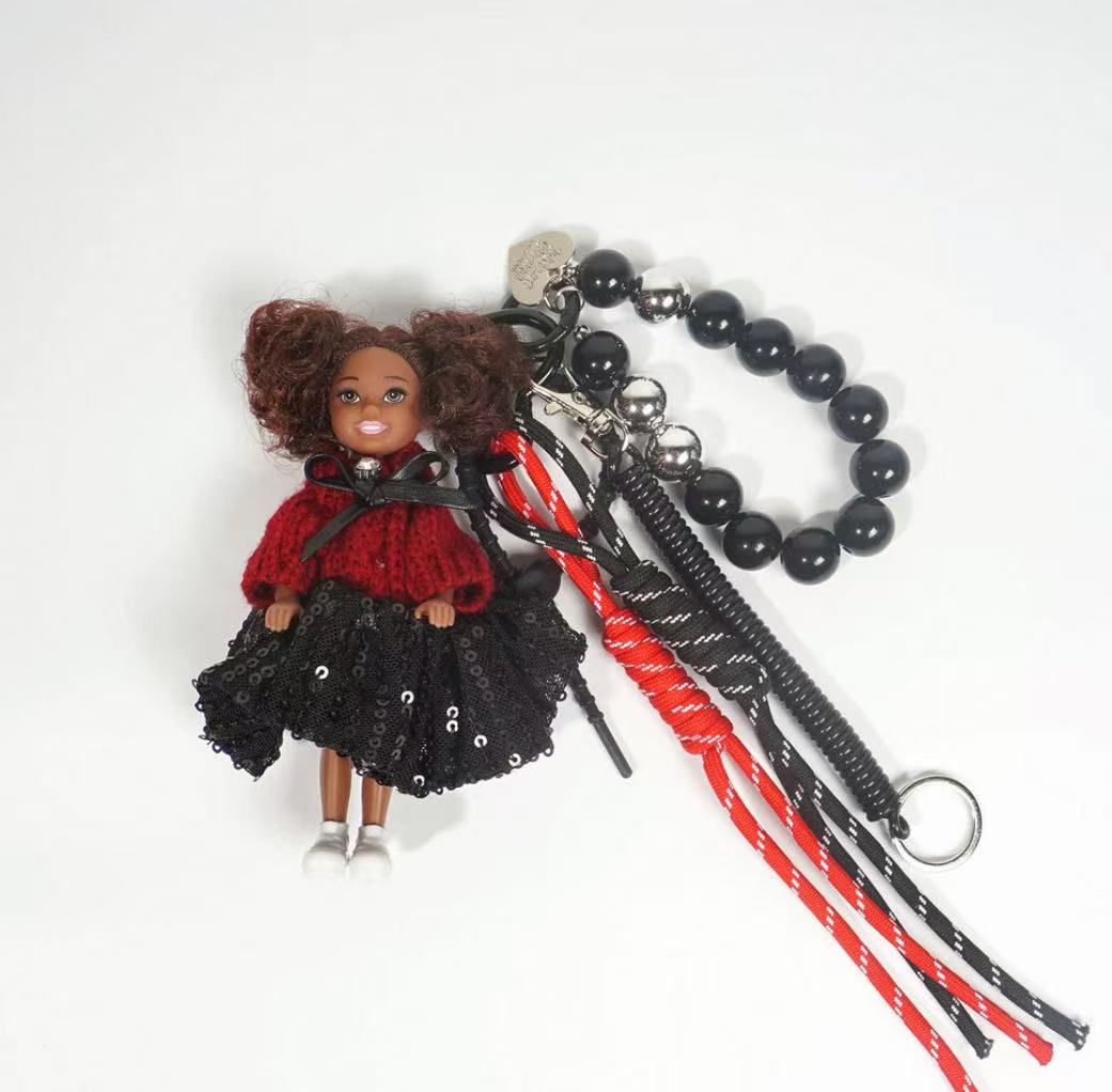 Red & Black Gothic Lolita Mini Doll Bag Charm